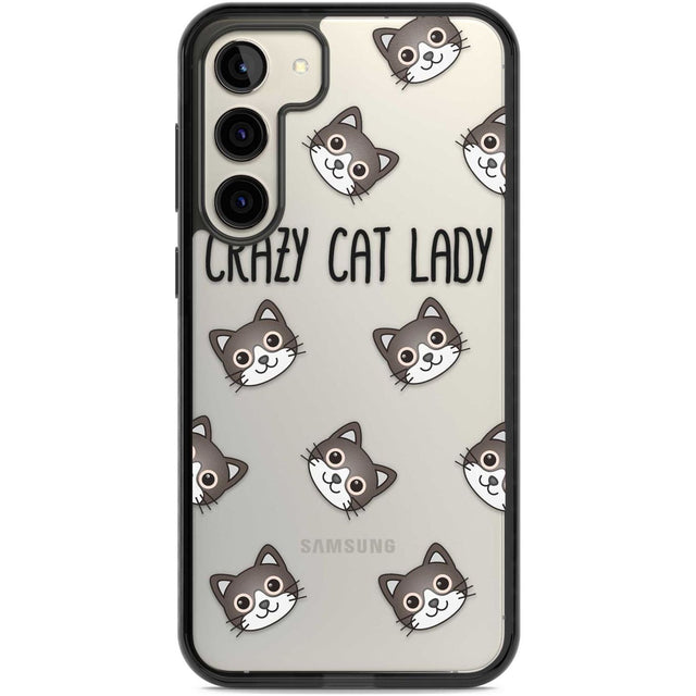 Crazy Cat Lady Phone Case Samsung S22 Plus / Black Impact Case,Samsung S23 Plus / Black Impact Case Blanc Space