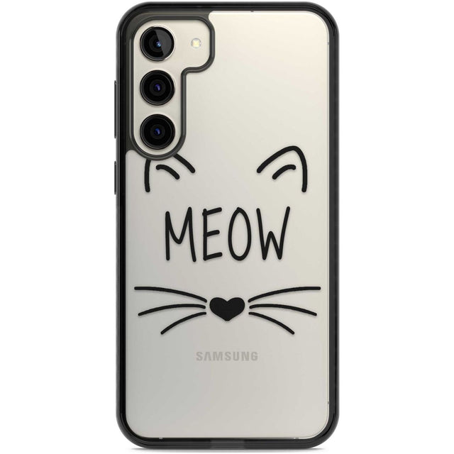 Cat Whiskers Phone Case Samsung S22 Plus / Black Impact Case,Samsung S23 Plus / Black Impact Case Blanc Space