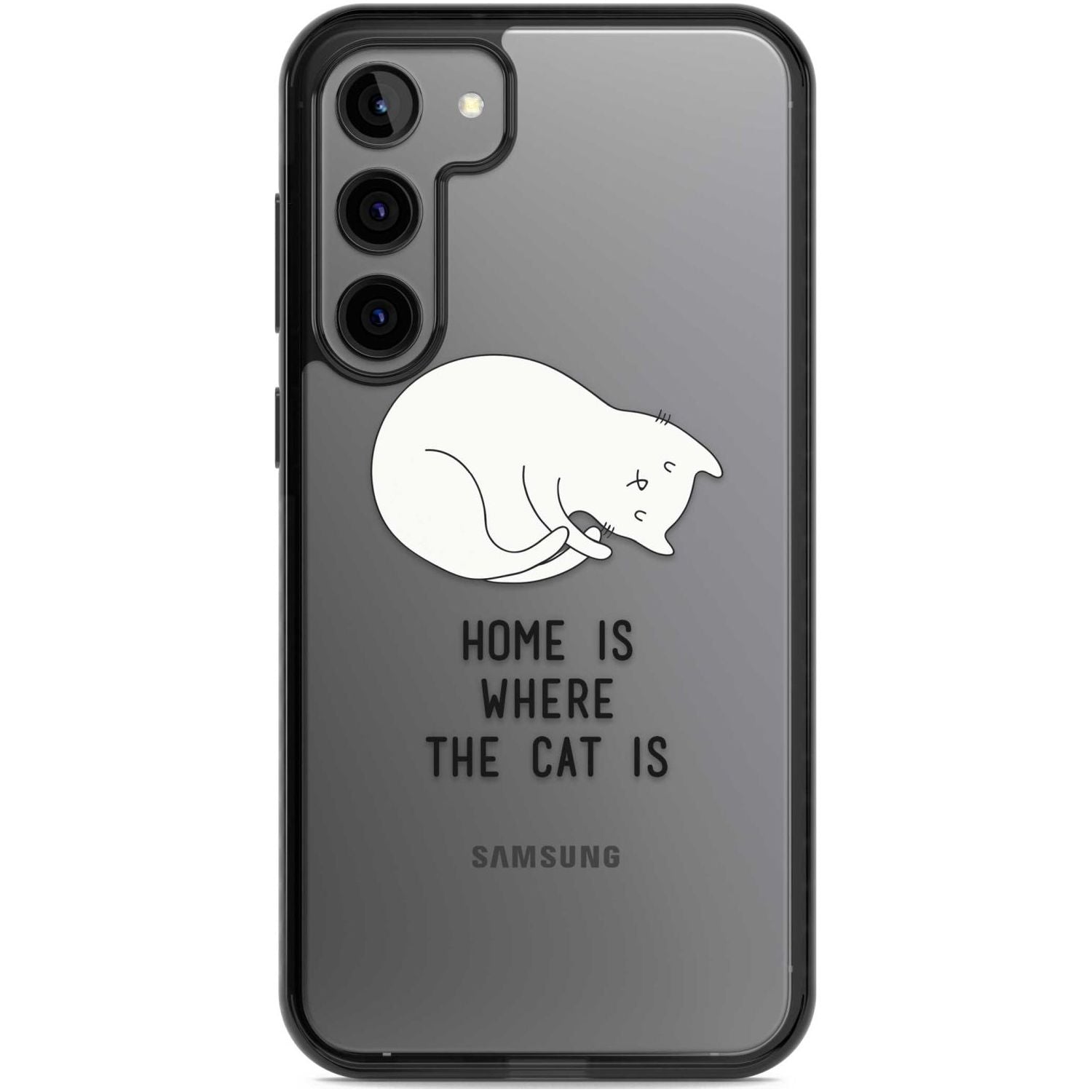 Home Is Where the Cat is Phone Case Samsung S22 Plus / Black Impact Case,Samsung S23 Plus / Black Impact Case Blanc Space