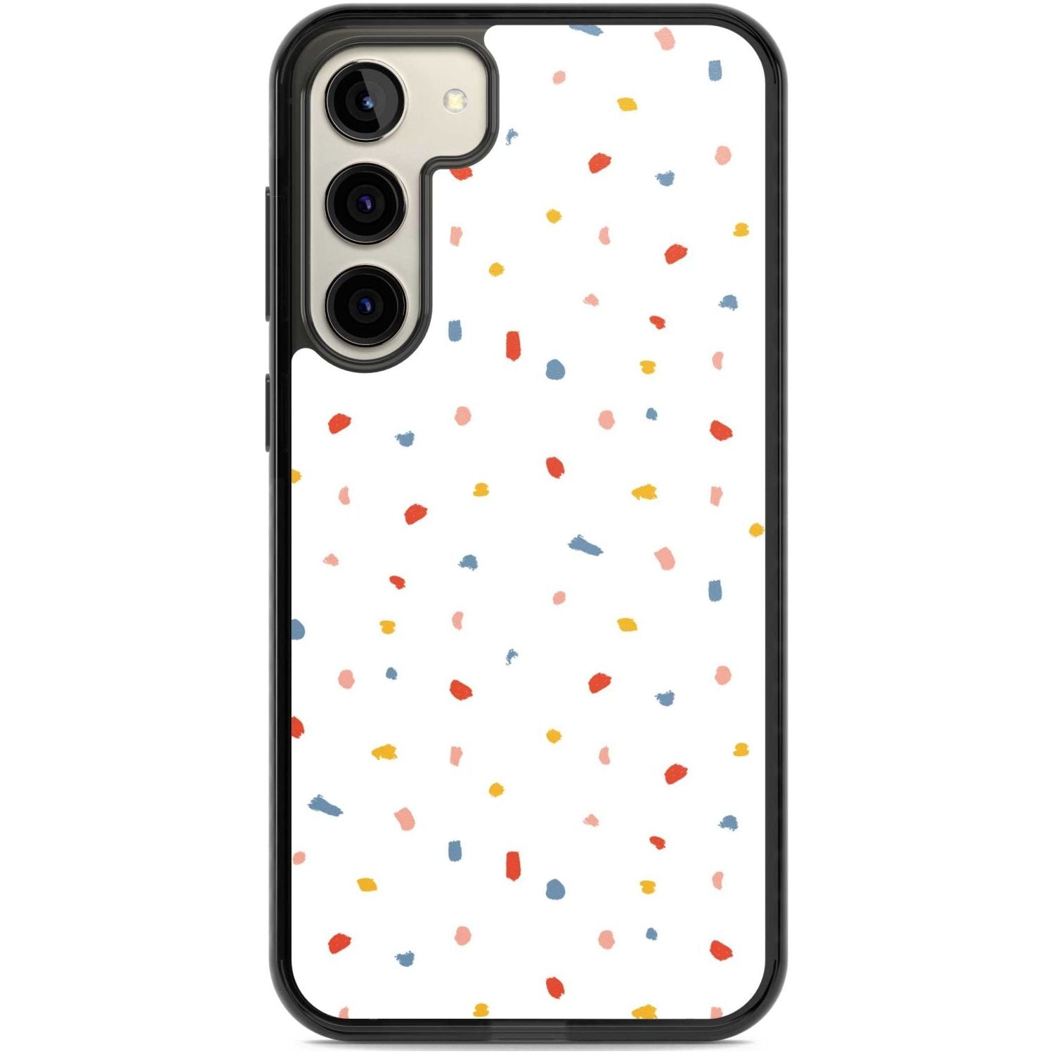 Confetti Print on Solid White Phone Case Samsung S22 Plus / Black Impact Case,Samsung S23 Plus / Black Impact Case Blanc Space