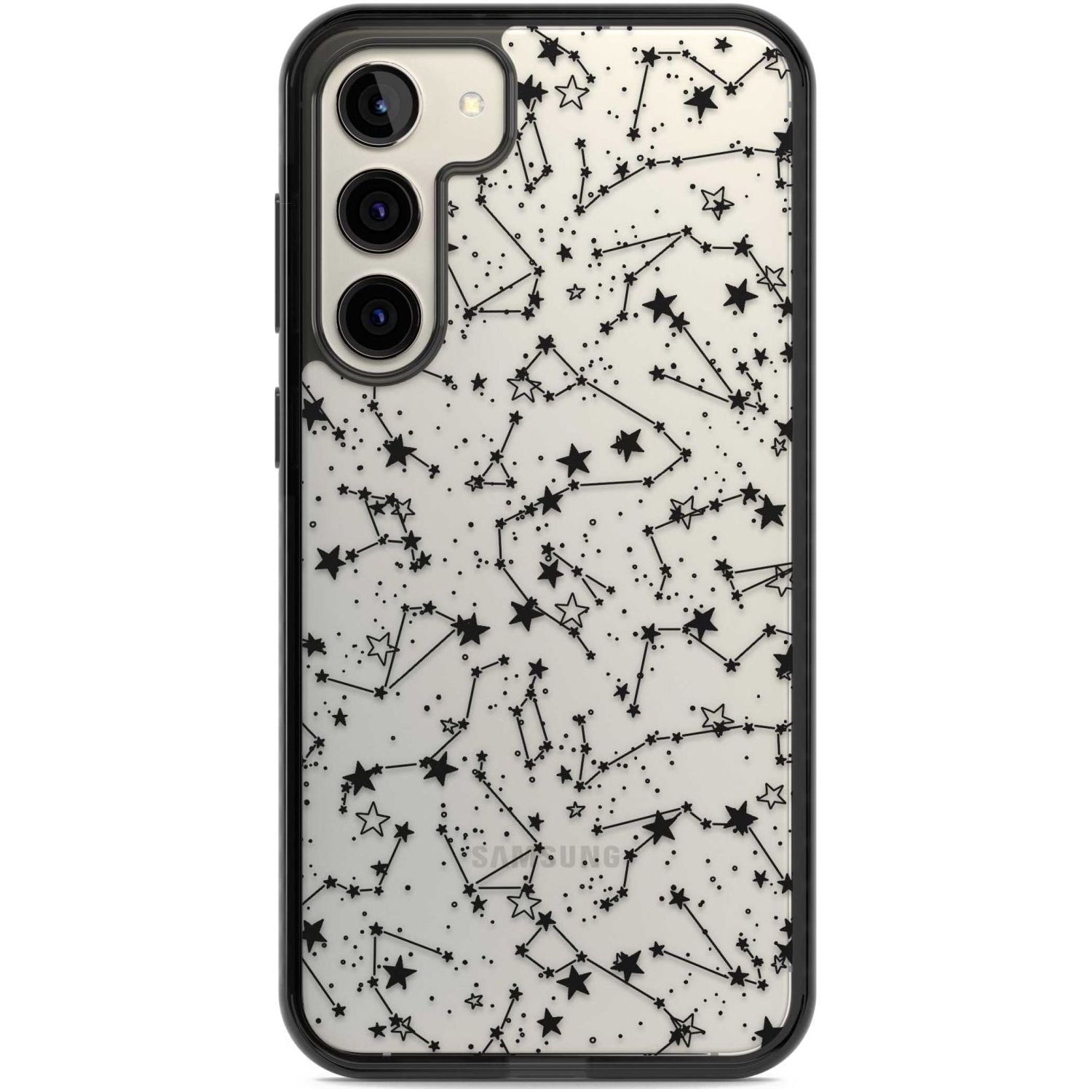Constellations Phone Case Samsung S22 Plus / Black Impact Case,Samsung S23 Plus / Black Impact Case Blanc Space
