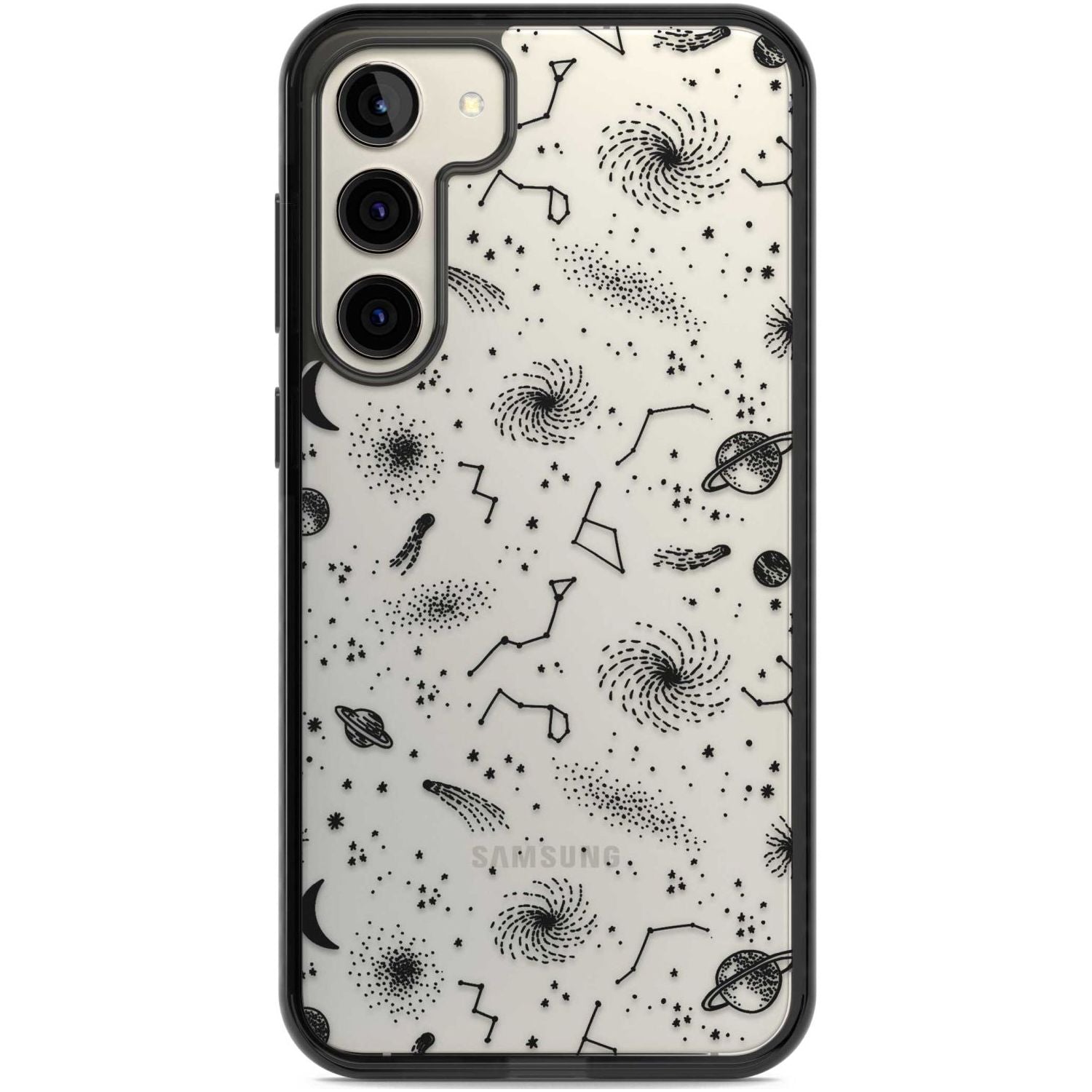 Mixed Galaxy Pattern Phone Case Samsung S22 Plus / Black Impact Case,Samsung S23 Plus / Black Impact Case Blanc Space