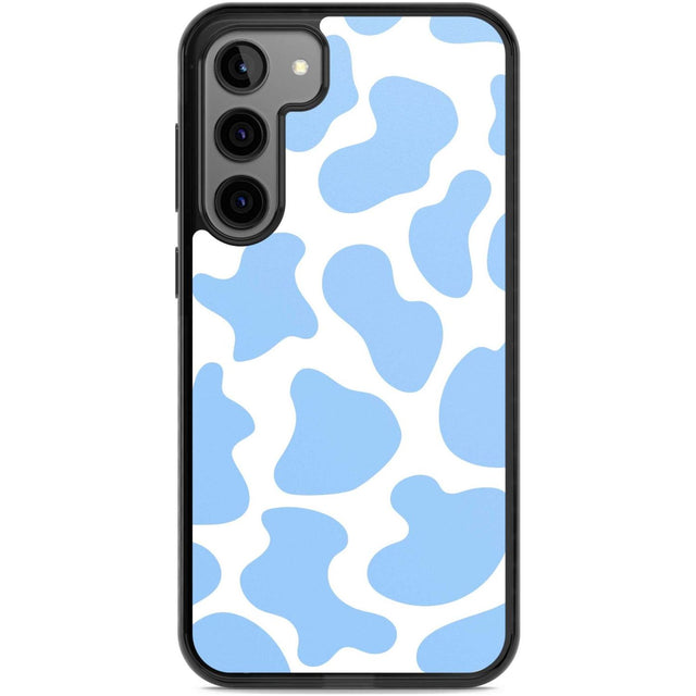 Blue and White Cow Print Phone Case Samsung S22 Plus / Black Impact Case,Samsung S23 Plus / Black Impact Case Blanc Space