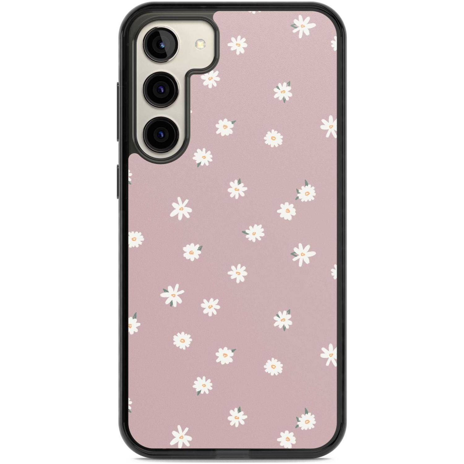 Dark Pink Cute Floral Design Phone Case Samsung S22 Plus / Black Impact Case,Samsung S23 Plus / Black Impact Case Blanc Space