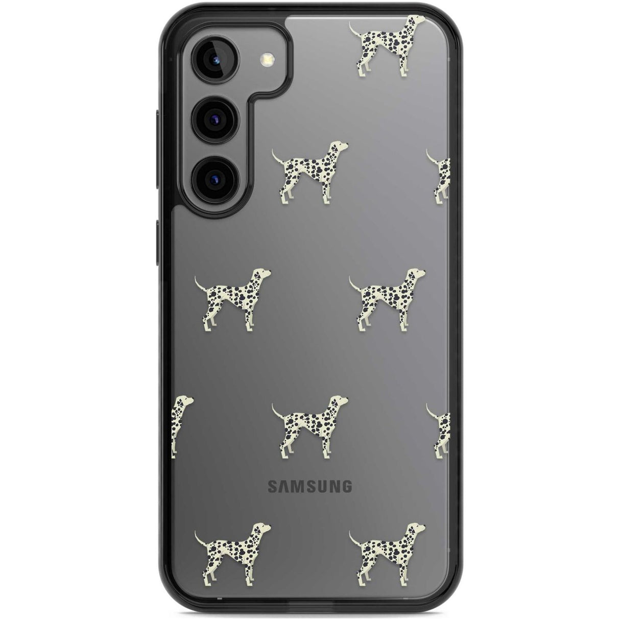Dalmation Dog Pattern Clear Phone Case Samsung S22 Plus / Black Impact Case,Samsung S23 Plus / Black Impact Case Blanc Space