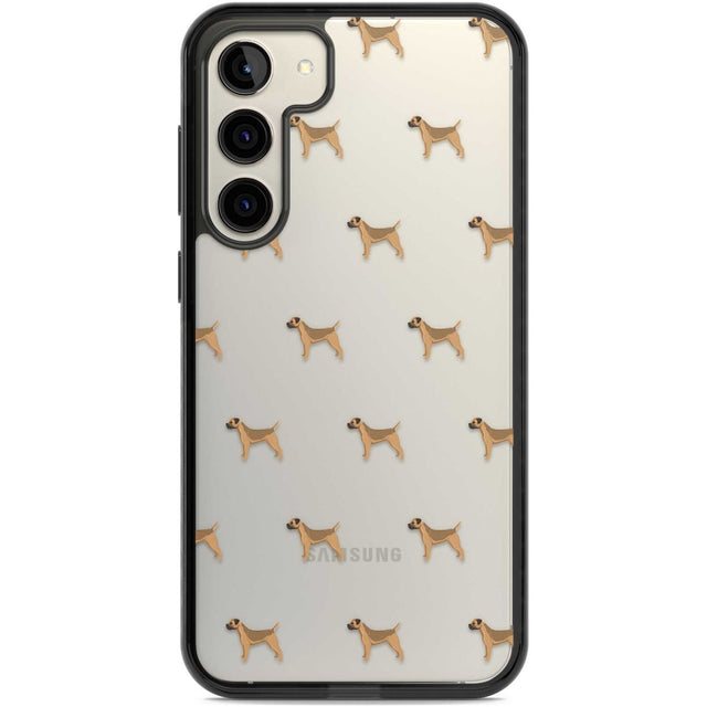 Border Terrier Dog Pattern Clear Phone Case Samsung S22 Plus / Black Impact Case,Samsung S23 Plus / Black Impact Case Blanc Space