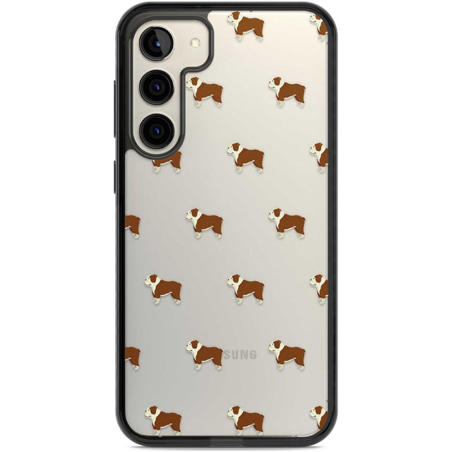 English Bulldog Dog Pattern Clear Phone Case Samsung S22 Plus / Black Impact Case,Samsung S23 Plus / Black Impact Case Blanc Space