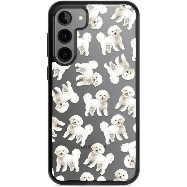 Bichon Frise Watercolour Dog Pattern Phone Case Samsung S22 Plus / Black Impact Case,Samsung S23 Plus / Black Impact Case Blanc Space