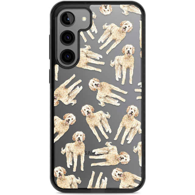 Goldendoodle Watercolour Dog Pattern Phone Case Samsung S22 Plus / Black Impact Case,Samsung S23 Plus / Black Impact Case Blanc Space