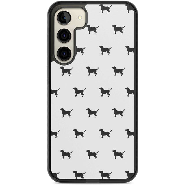 Black Labrador Dog Pattern Phone Case Samsung S22 Plus / Black Impact Case,Samsung S23 Plus / Black Impact Case Blanc Space