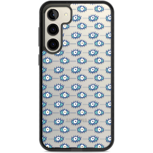 Crazy Eyes (Clear) Psychedelic Eyes Pattern Phone Case Samsung S22 Plus / Black Impact Case,Samsung S23 Plus / Black Impact Case Blanc Space