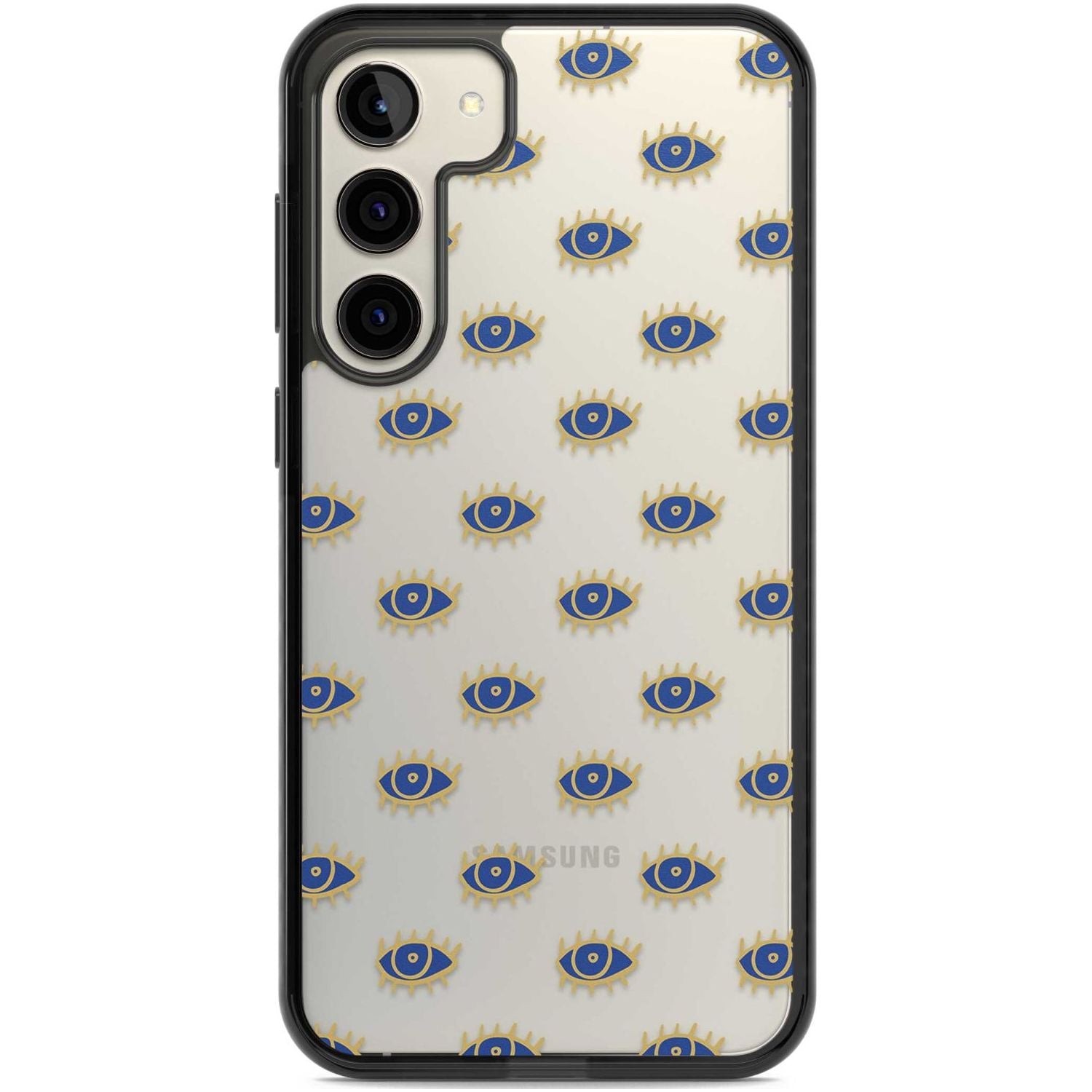 Gold Eyes (Clear) Psychedelic Eyes Pattern Phone Case Samsung S22 Plus / Black Impact Case,Samsung S23 Plus / Black Impact Case Blanc Space