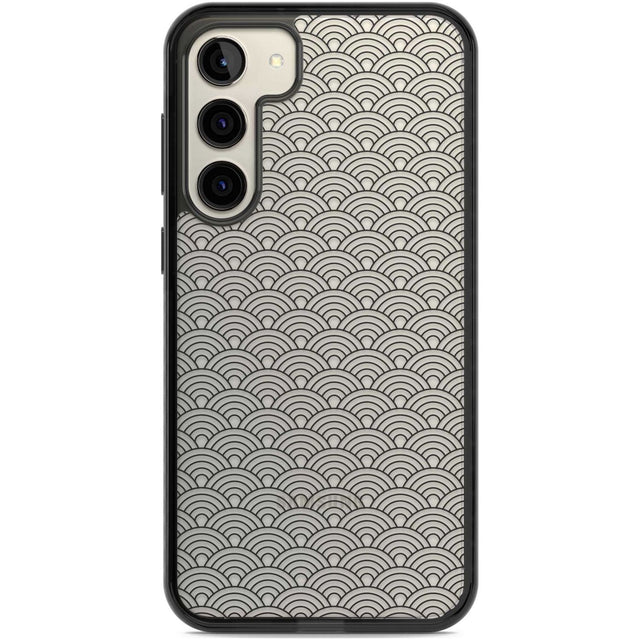 Abstract Lines: Scalloped Pattern Phone Case Samsung S22 Plus / Black Impact Case,Samsung S23 Plus / Black Impact Case Blanc Space
