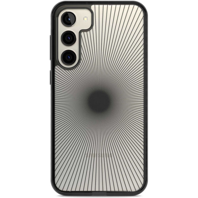 Abstract Lines: Sunburst Phone Case Samsung S22 Plus / Black Impact Case,Samsung S23 Plus / Black Impact Case Blanc Space
