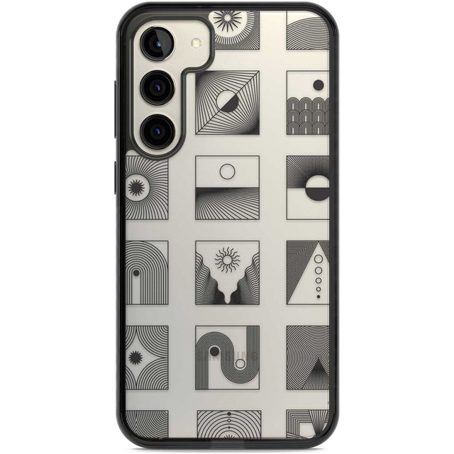 Abstract Lines: Mixed Pattern #2 Phone Case Samsung S22 Plus / Black Impact Case,Samsung S23 Plus / Black Impact Case Blanc Space