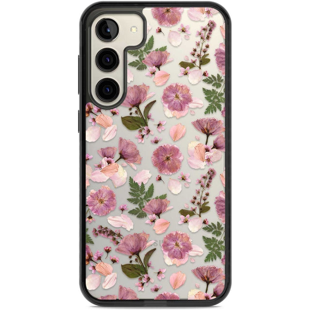 Floral Menagerie Transparent Design Phone Case Samsung S22 Plus / Black Impact Case,Samsung S23 Plus / Black Impact Case Blanc Space