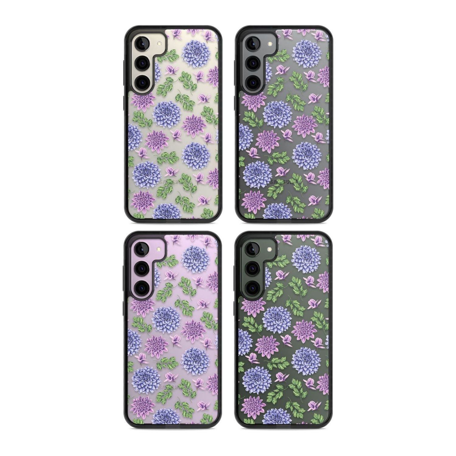 Purple Dahlias Floral