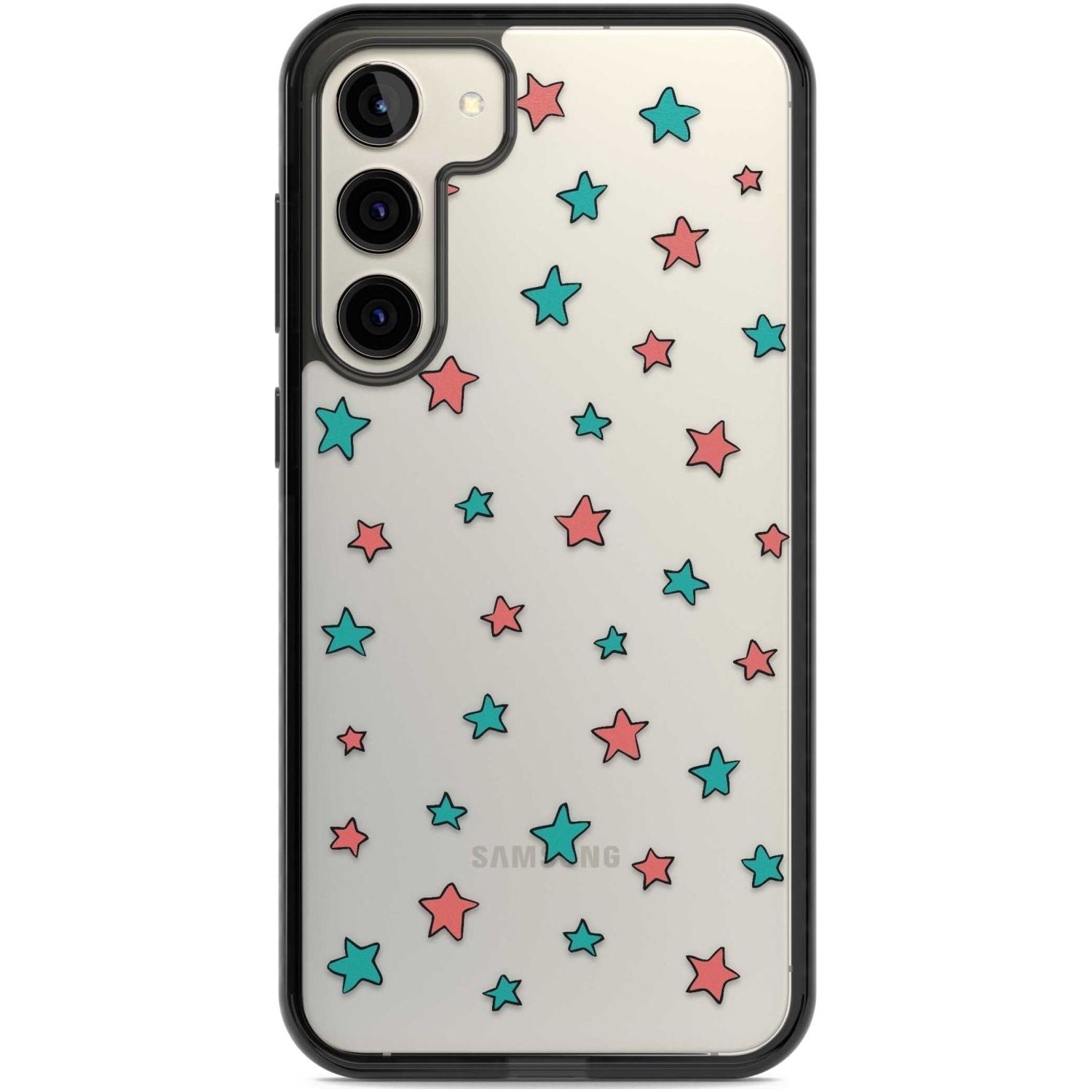 Heartstopper Stars Pattern Phone Case Samsung S22 Plus / Black Impact Case,Samsung S23 Plus / Black Impact Case Blanc Space
