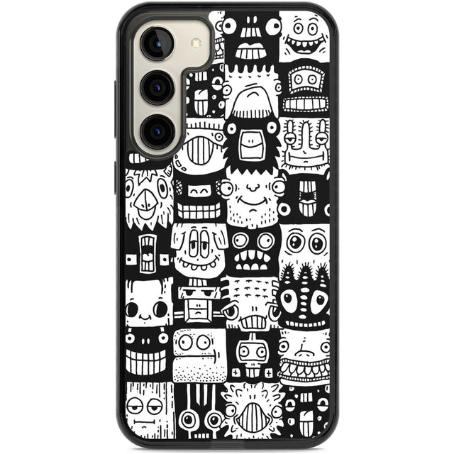 Checkerboard Heads Phone Case Samsung S22 Plus / Black Impact Case,Samsung S23 Plus / Black Impact Case Blanc Space