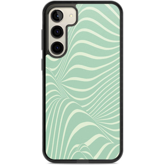 Mint Green Distorted Line Phone Case Samsung S22 Plus / Black Impact Case,Samsung S23 Plus / Black Impact Case Blanc Space
