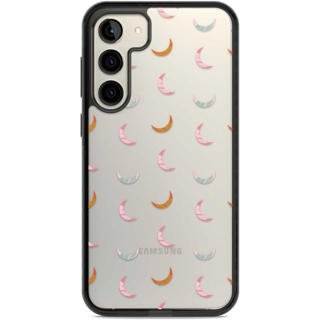 Colourful Crescent Moons Phone Case Samsung S22 Plus / Black Impact Case,Samsung S23 Plus / Black Impact Case Blanc Space