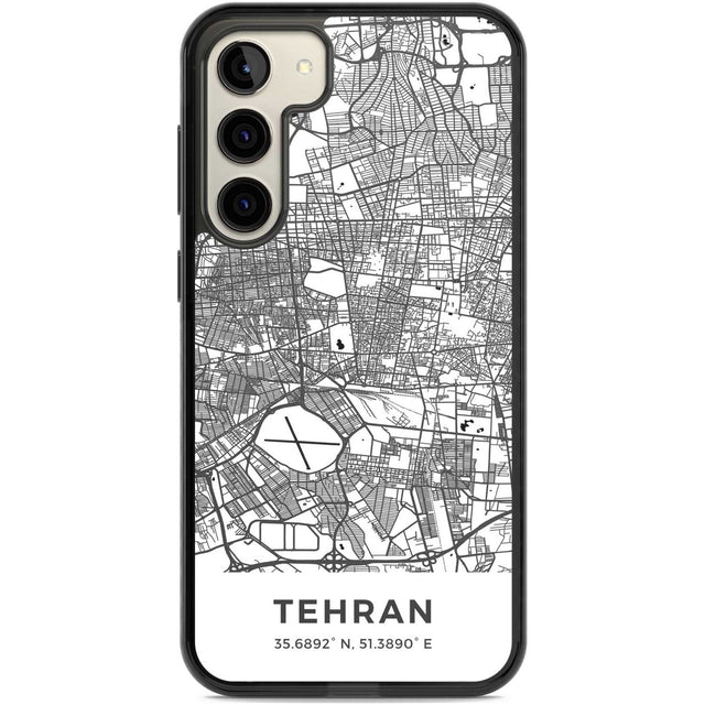 Map of Tehran, Iran Phone Case Samsung S22 Plus / Black Impact Case,Samsung S23 Plus / Black Impact Case Blanc Space