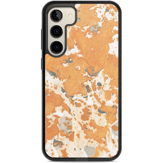 Orange Marbled Paper Pattern Phone Case Samsung S22 Plus / Black Impact Case,Samsung S23 Plus / Black Impact Case Blanc Space