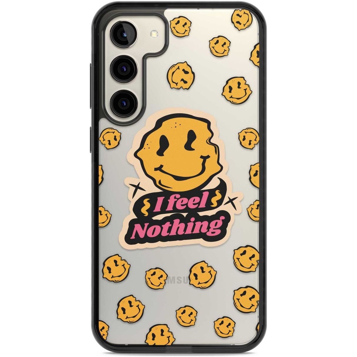 I feel nothing (Clear) Phone Case Samsung S22 Plus / Black Impact Case,Samsung S23 Plus / Black Impact Case Blanc Space