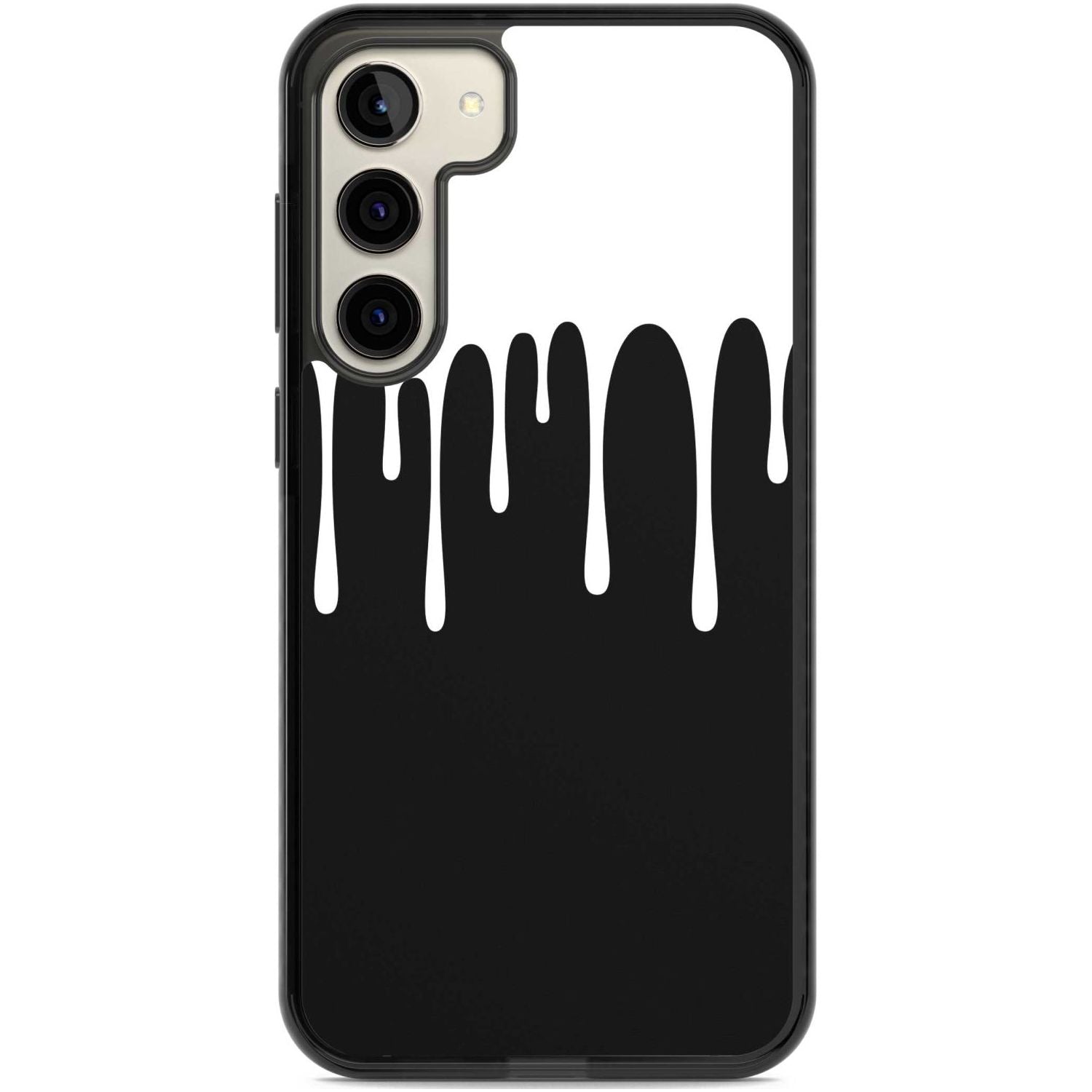 Melted Effect: White & Black Phone Case Samsung S22 Plus / Black Impact Case,Samsung S23 Plus / Black Impact Case Blanc Space