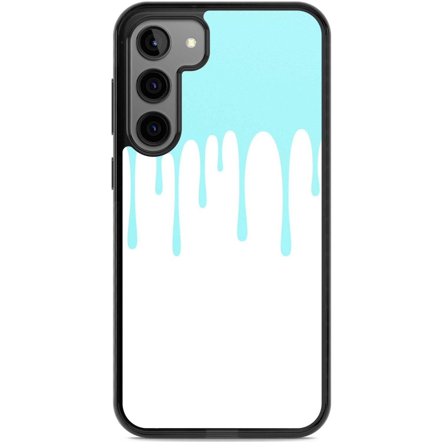 Melted Effect: Teal & White Phone Case Samsung S22 Plus / Black Impact Case,Samsung S23 Plus / Black Impact Case Blanc Space