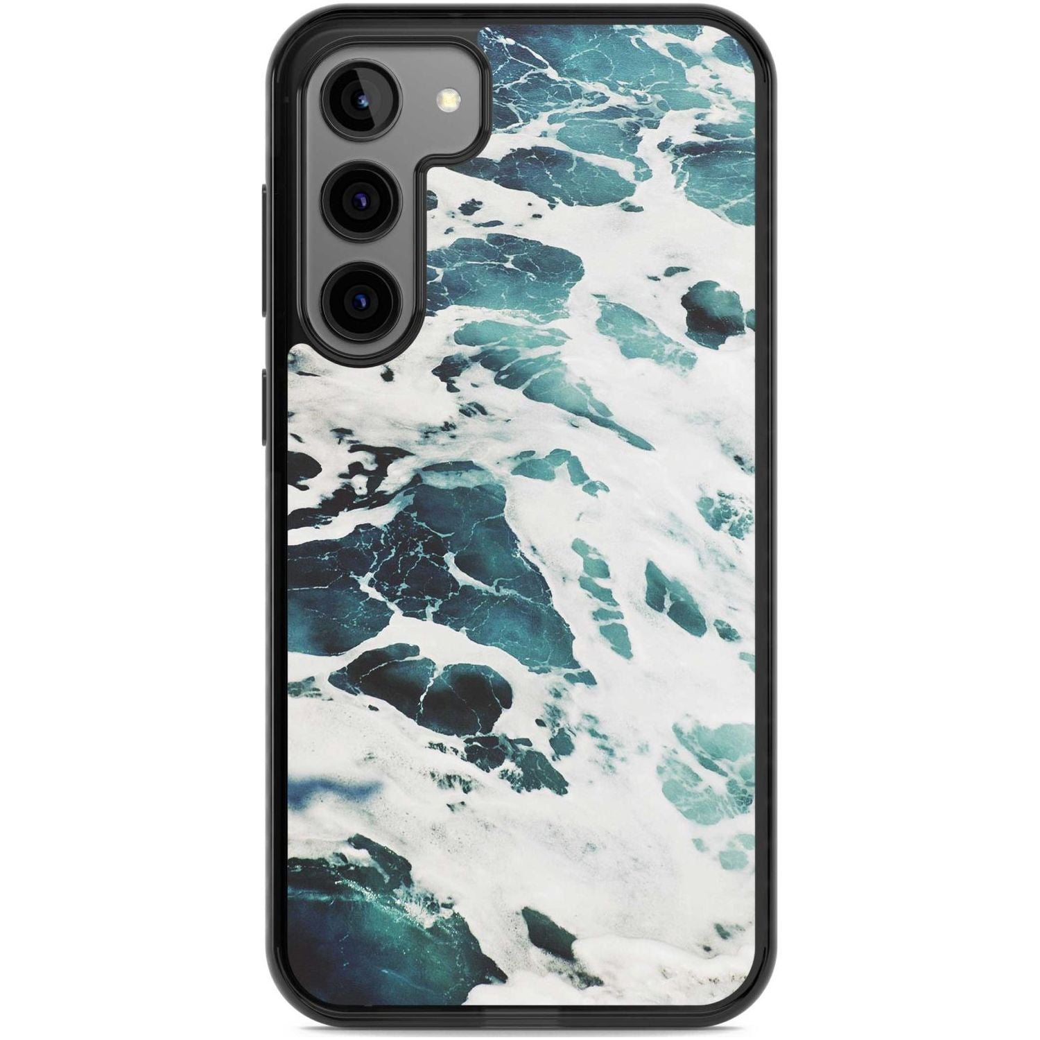 Ocean Waves Photograph Phone Case Samsung S22 Plus / Black Impact Case,Samsung S23 Plus / Black Impact Case Blanc Space