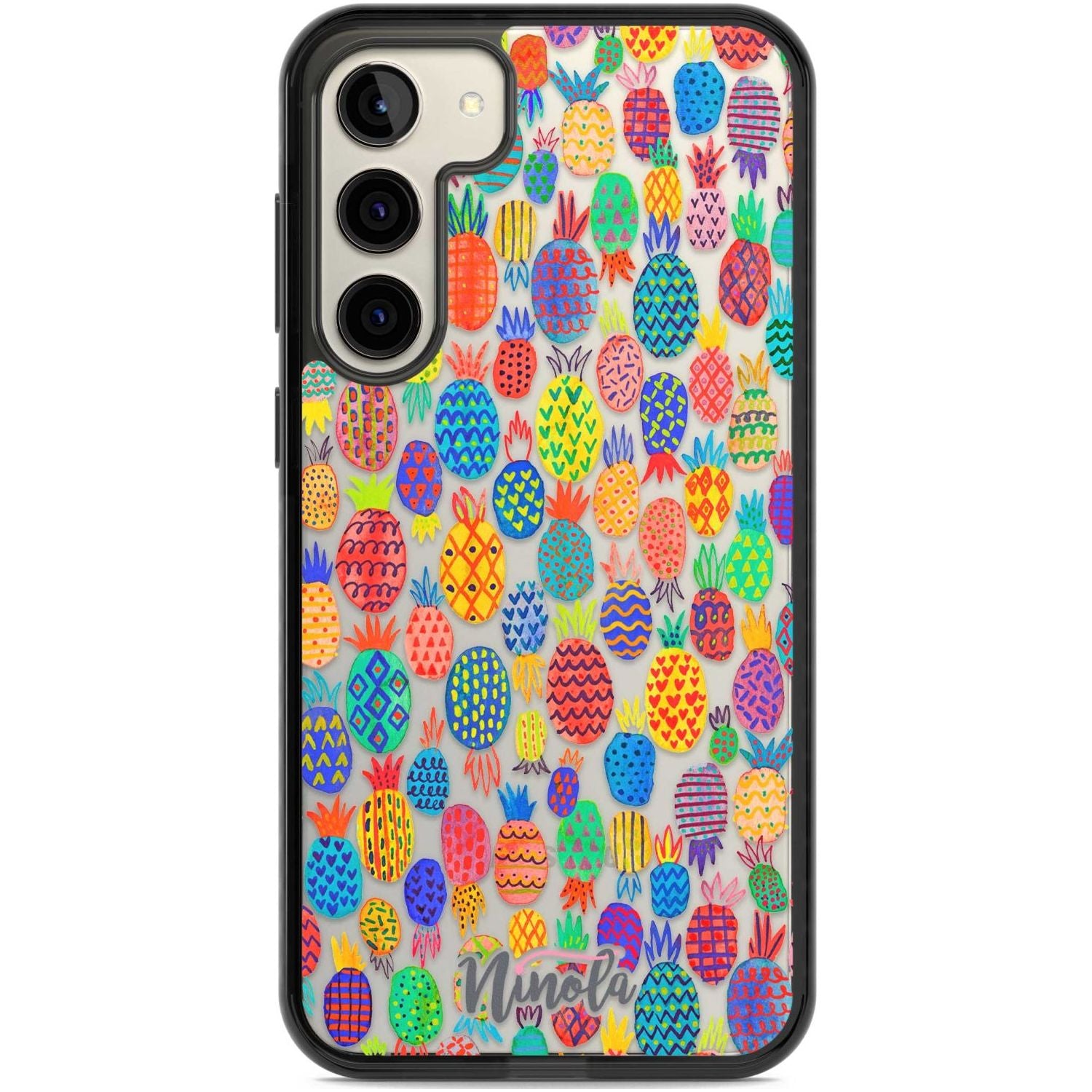 Cute Pineapples Phone Case Samsung S22 Plus / Black Impact Case,Samsung S23 Plus / Black Impact Case Blanc Space