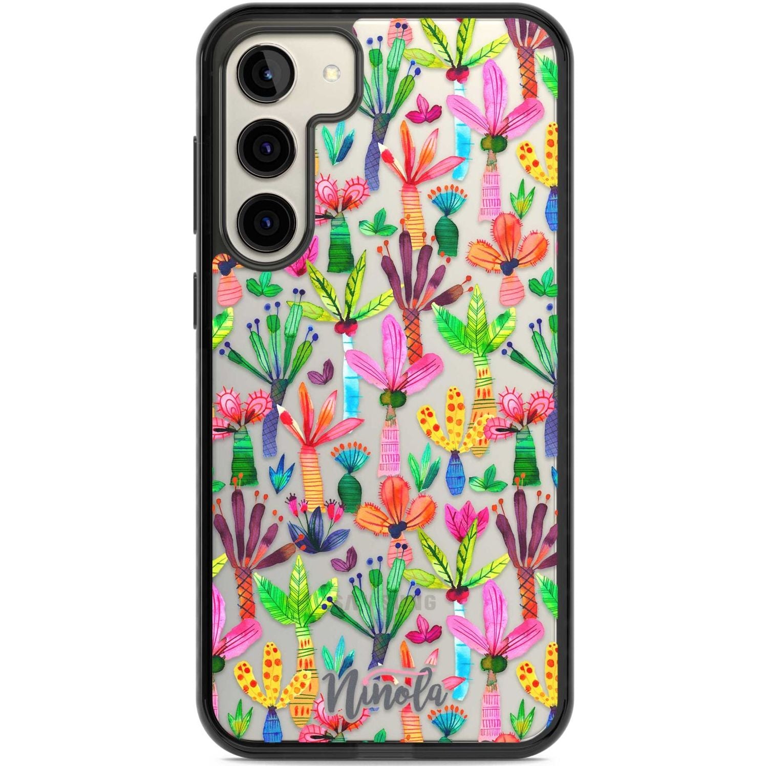 Palms Garden Phone Case Samsung S22 Plus / Black Impact Case,Samsung S23 Plus / Black Impact Case Blanc Space