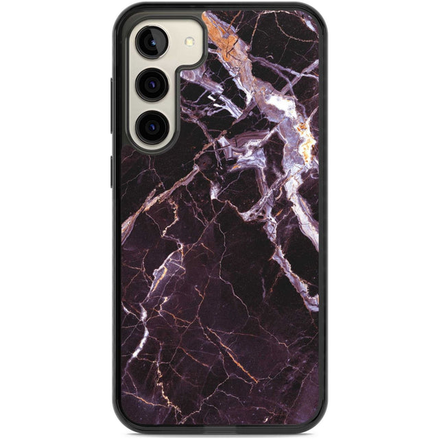 Black, Purple & Yellow shattered Marble Phone Case Samsung S22 Plus / Black Impact Case,Samsung S23 Plus / Black Impact Case Blanc Space