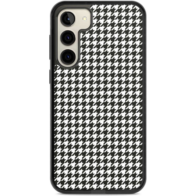 Chic Houndstooth Check Phone Case Samsung S22 Plus / Black Impact Case,Samsung S23 Plus / Black Impact Case Blanc Space