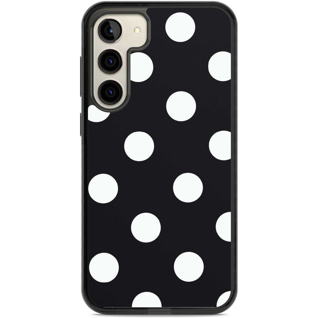 Chic Black Polka Dot Phone Case Samsung S22 Plus / Black Impact Case,Samsung S23 Plus / Black Impact Case Blanc Space