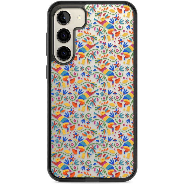 Floral Rabbit Pattern in Rainbow Phone Case Samsung S22 Plus / Black Impact Case,Samsung S23 Plus / Black Impact Case Blanc Space