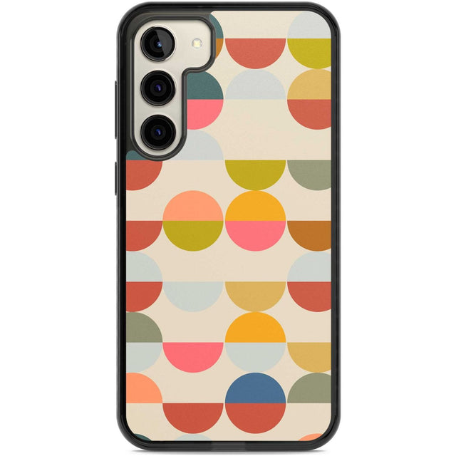 Abstract Retro Shapes: Colourful Circles Phone Case Samsung S22 Plus / Black Impact Case,Samsung S23 Plus / Black Impact Case Blanc Space