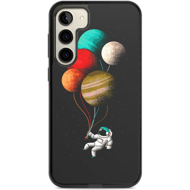 Astronaut Balloon Planets Phone Case Samsung S22 Plus / Black Impact Case,Samsung S23 Plus / Black Impact Case Blanc Space