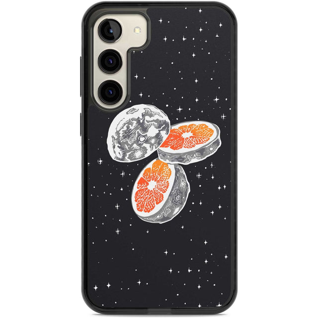 Blood Orange Moon Phone Case Samsung S22 Plus / Black Impact Case,Samsung S23 Plus / Black Impact Case Blanc Space