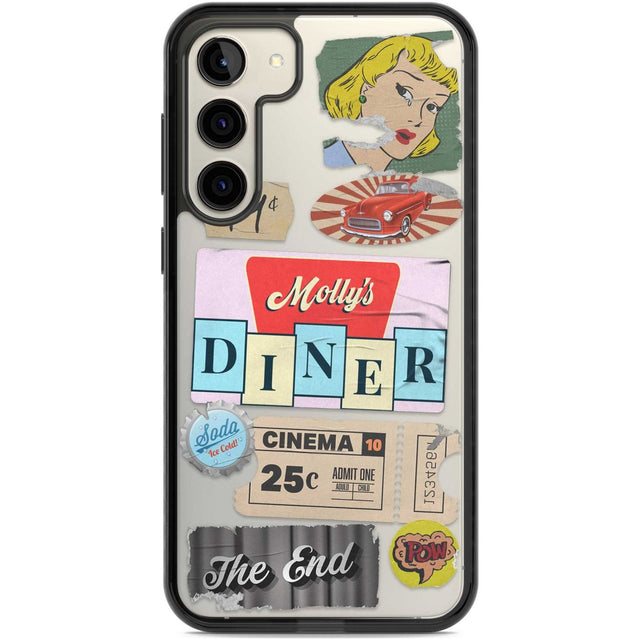 Nifty Fifties Swing Phone Case Samsung S22 Plus / Black Impact Case,Samsung S23 Plus / Black Impact Case Blanc Space