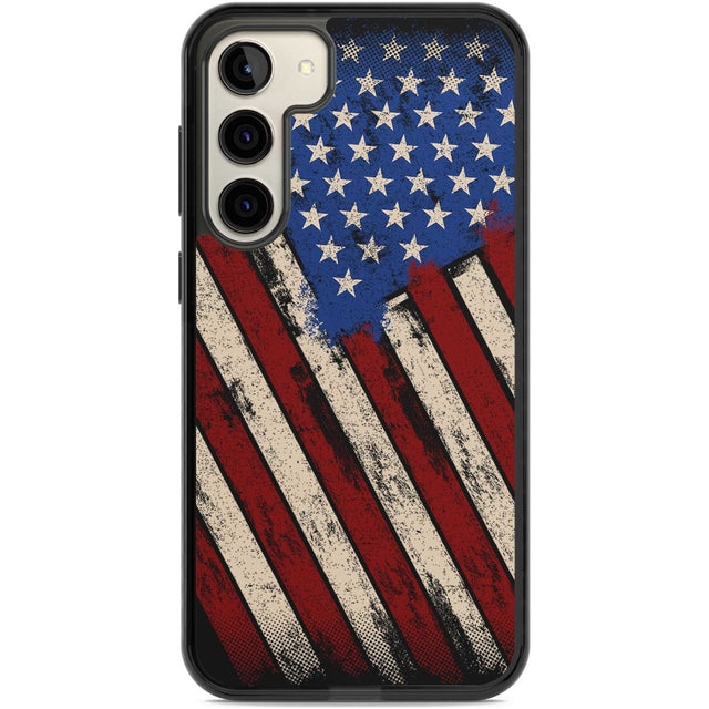 Distressed US Flag Phone Case Samsung S22 Plus / Black Impact Case,Samsung S23 Plus / Black Impact Case Blanc Space