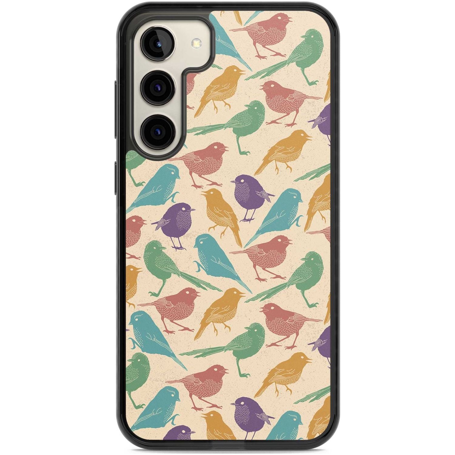 Colourful Feathered Friends Bird Phone Case Samsung S22 Plus / Black Impact Case,Samsung S23 Plus / Black Impact Case Blanc Space