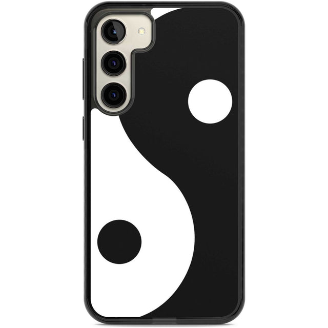 Large Yin Yang Phone Case Samsung S22 Plus / Black Impact Case,Samsung S23 Plus / Black Impact Case Blanc Space