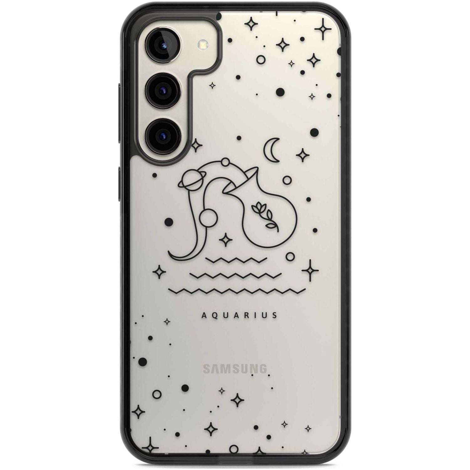 Aquarius Emblem - Transparent Design Phone Case Samsung S22 Plus / Black Impact Case,Samsung S23 Plus / Black Impact Case Blanc Space