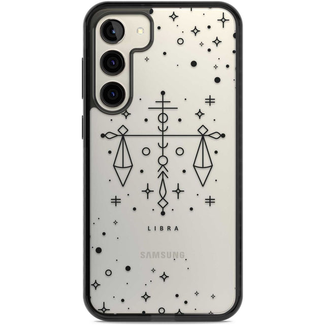 Libra Emblem - Transparent Design Phone Case Samsung S22 Plus / Black Impact Case,Samsung S23 Plus / Black Impact Case Blanc Space