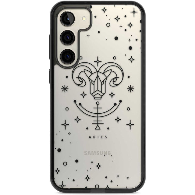 Aries Emblem - Transparent Design Phone Case Samsung S22 Plus / Black Impact Case,Samsung S23 Plus / Black Impact Case Blanc Space
