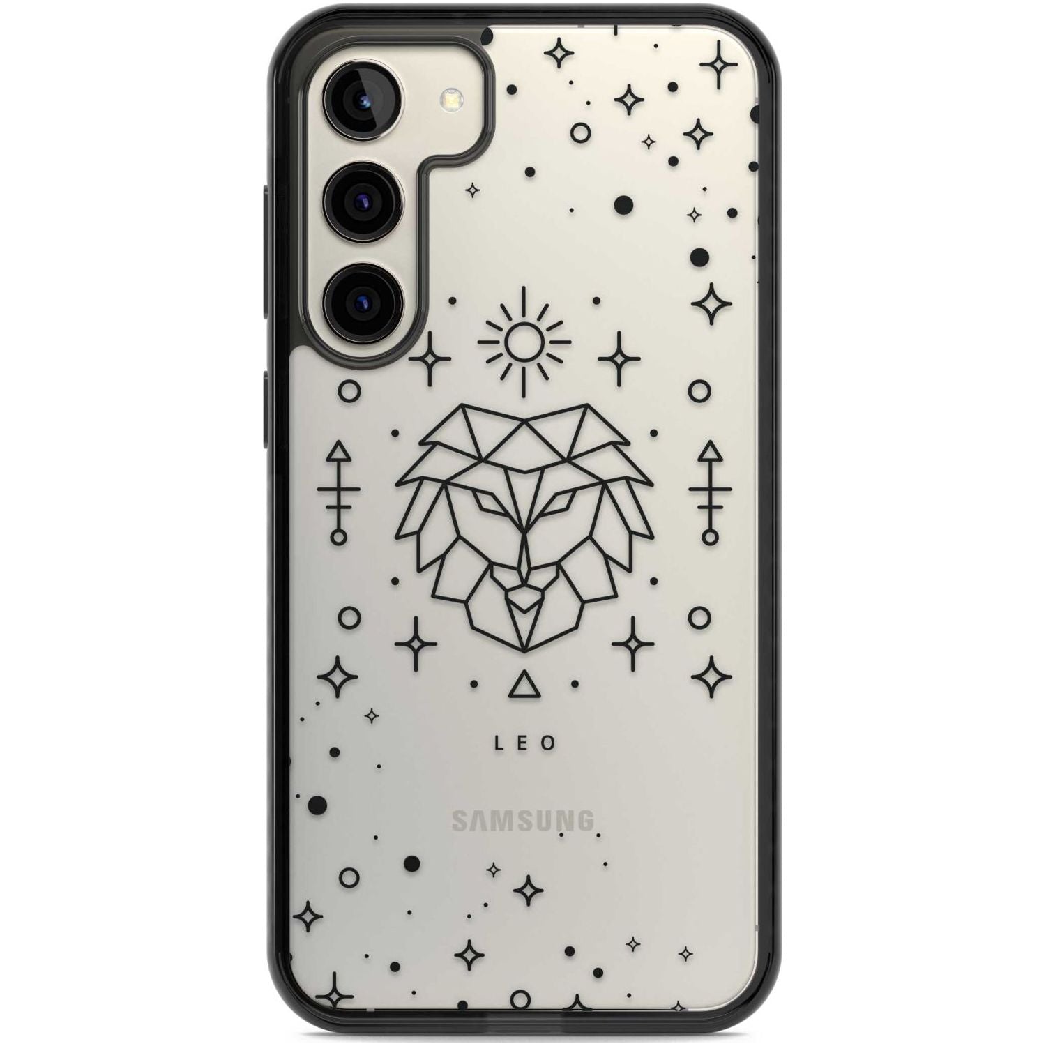 Leo Emblem - Transparent Design Phone Case Samsung S22 Plus / Black Impact Case,Samsung S23 Plus / Black Impact Case Blanc Space