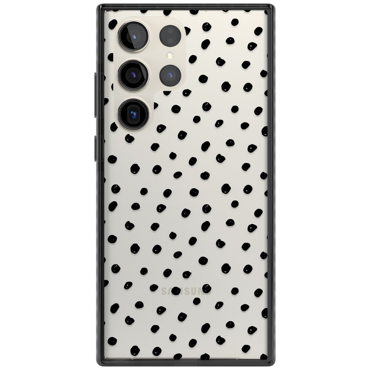 Messy Black Dot Pattern Samsung S22 Ultra / Samsung S23 Ultra / Samsung S24 Ultra Impact Black Phone Case front
