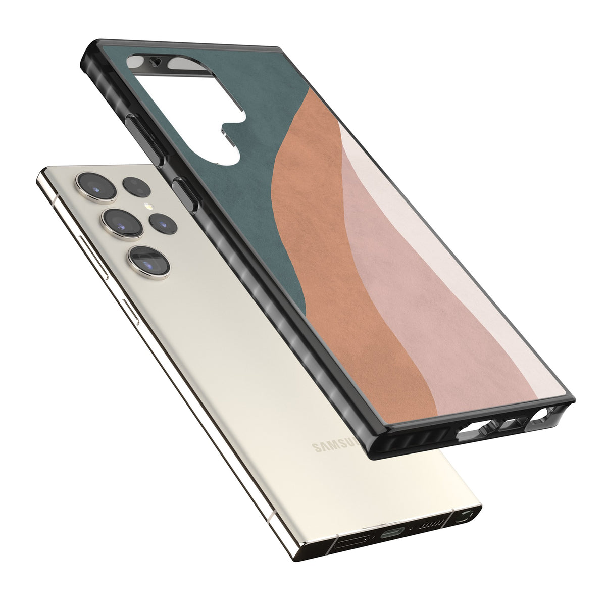 Earthwave Abstract Samsung S22 Ultra / Samsung S23 Ultra / Samsung S24 Ultra Impact Black Phone Case angled